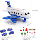 Airplane Toys for 3 Year Old Boys with Light and Sound, Educational Police Car Toy Plane, 5 in 1 Friction Power Toys Christmas Birthday Gifts