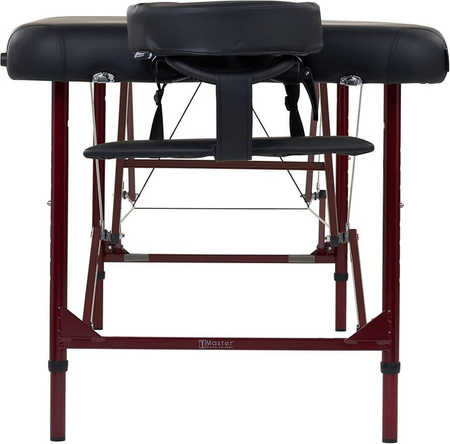 Master Massage Zephyr Lightweight Portable Massage Table Package- Tattoo Table- Spa Bed (Black, Maroon)