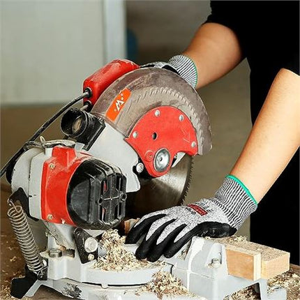 NEW, BRIGIC Level 5 Cut Resin Safety Gloves, GREY 9 (LARGE) 1 PAIR