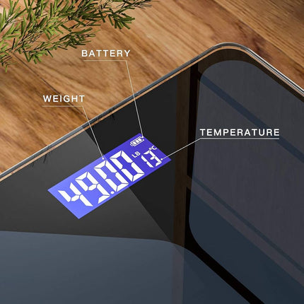 Bathroom Scales for Body Weight,Rechargeable Battery and Temperature Display