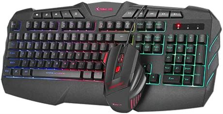 NEW, XTRIKE ME Rainbow Backlit Gaming Keyboard and Mouse Combo, MK-880KIT