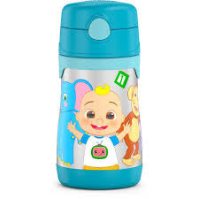 Thermos Kids Vacuum Insulated Stainless Steel 10 oz Straw Bottle, Cocomelon