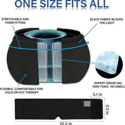 NEW, iTHERAU Migraine Ice Head Wrap, Migraine Relief Cap, BLACK