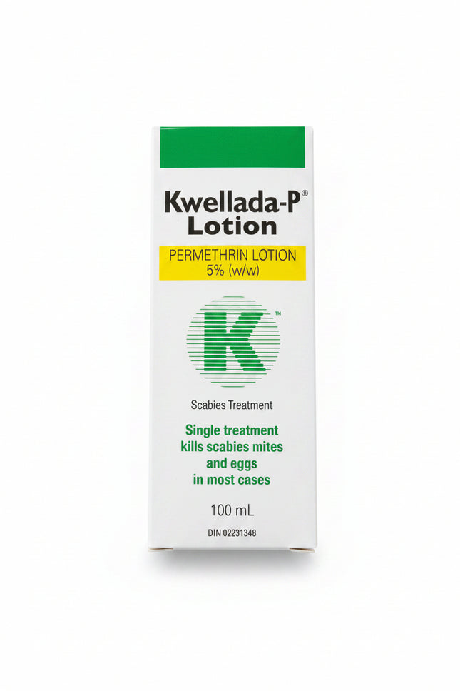 Kwellada P Lotion - 100ml - Single Treatment, Kills Scabies, Mites & Eggs
