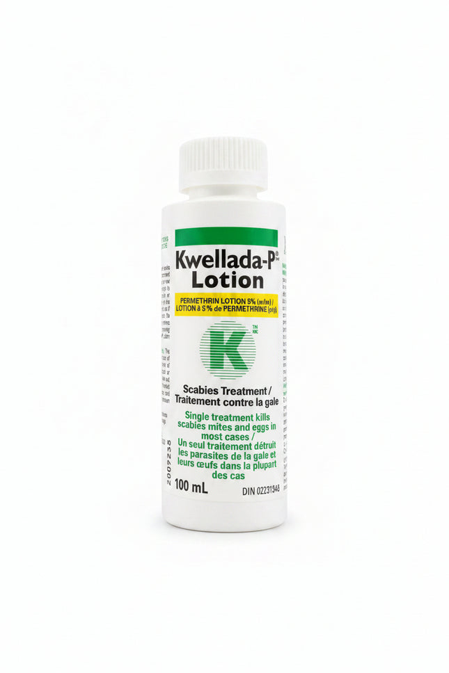 Kwellada P Lotion - 100ml - Single Treatment, Kills Scabies, Mites & Eggs