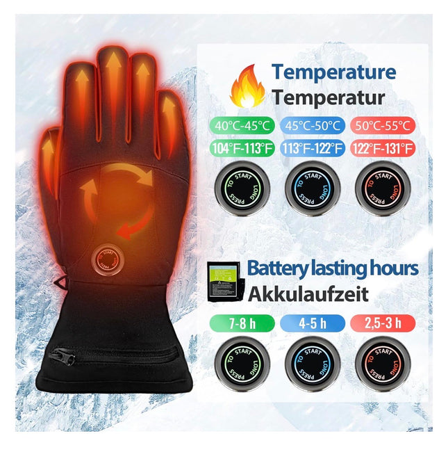 Heated Gloves for Women Men, Gloves for Raynauds Disease, Walking Dogs, Cycling, Hunting, Fishing Waterproof & Windproof Black Color small/medium size