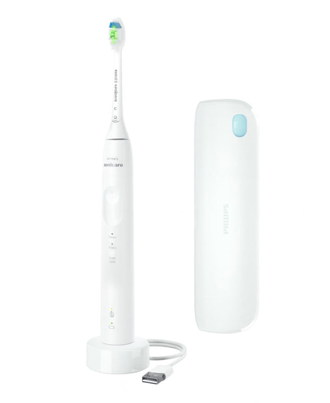 NEWOPENBOX Philips Sonicare 4900 Power Toothbrush, Rechargeable Electric Toothbrush with Pressure Sensor, WHITE