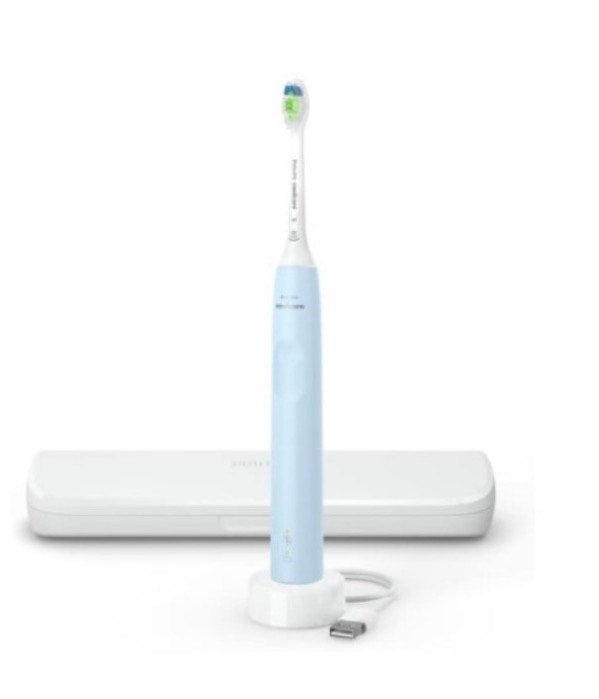 NEWOPENBOX Philips Sonicare 4900 Power Toothbrush, Rechargeable Electric Toothbrush with Pressure Sensor, LIGHT BLUE HX3683/32