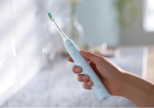 NEWOPENBOX Philips Sonicare 4900 Power Toothbrush, Rechargeable Electric Toothbrush with Pressure Sensor, LIGHT BLUE HX3683/32
