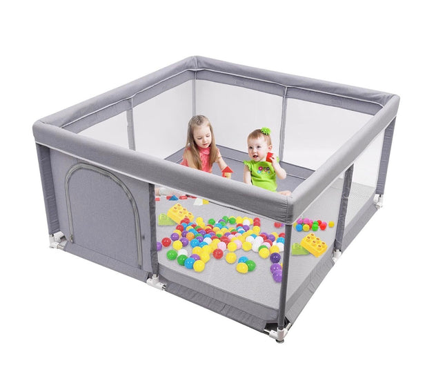 Baby Playpen Extra Large Center Indoor & Soft Breathable Mesh & Outdoor with Anti-Slip Base