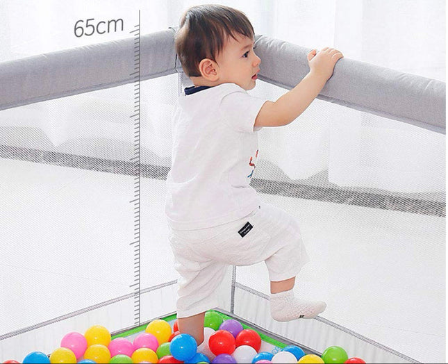Baby Playpen Extra Large Center Indoor & Soft Breathable Mesh & Outdoor with Anti-Slip Base