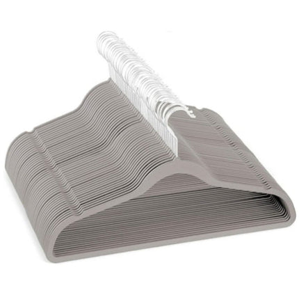 Zober 50PC Grey Non-Slip Velvet Hanger