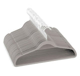 Zober 50PC Grey Non-Slip Velvet Hanger