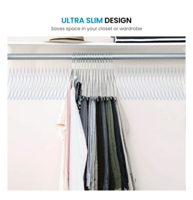 Zober 50PC Grey Non-Slip Velvet Hanger