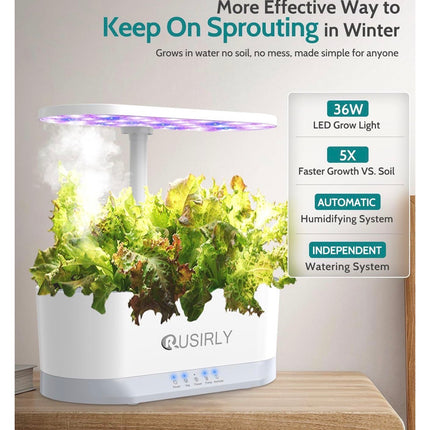 Hydroponics Growing System Indoor Garden 11Pods Planting Herb Garden Kit with Atomizer & Water Automatic Cycle System, Ideal Christmas Gifts for Mom Dad Men Women