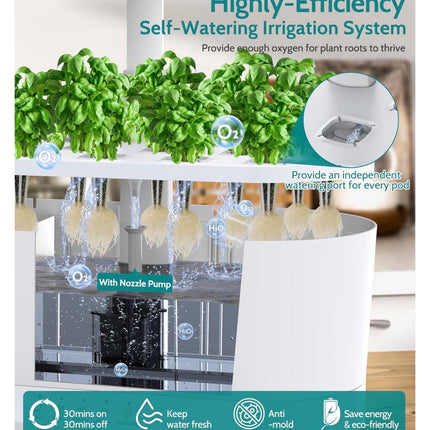 Hydroponics Growing System Indoor Garden 11Pods Planting Herb Garden Kit with Atomizer & Water Automatic Cycle System, Ideal Christmas Gifts for Mom Dad Men Women