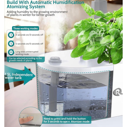 Hydroponics Growing System Indoor Garden 11Pods Planting Herb Garden Kit with Atomizer & Water Automatic Cycle System, Ideal Christmas Gifts for Mom Dad Men Women