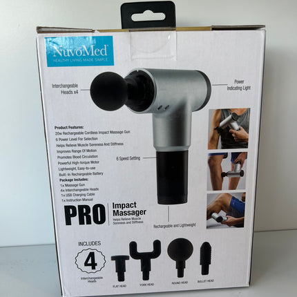 NuvoMed Pro Impact Massager 6-Speed Cordless Muscle Massager