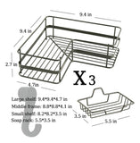 3Pack Corner Shower Caddy w/ Soap Holder