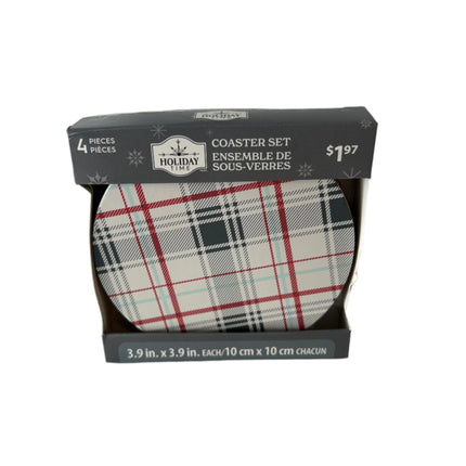 Holiday Time 4 Pcs Coaster Set (WMCAXS23110) 3.9 in. x 3.9 in. Each