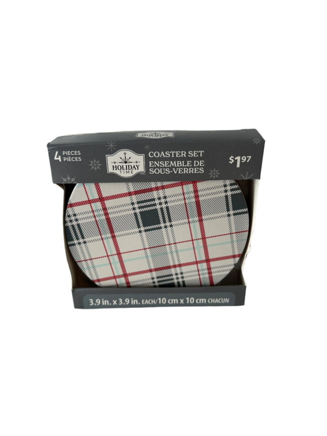 Holiday Time 4 Pcs Coaster Set (WMCAXS23110) 3.9 in. x 3.9 in. Each