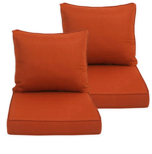 Localive 22x24 inch Outdoor/Indoor Deep Seat Patio Cushions Set of 2 Deep Seat Bottom Resilient Foam Filling with Zipper Water Repellent Abrasion-Resistant UV Resistant Weather Resistant Toffee
