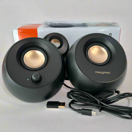Creative Pebble V3 Minimalistic 2.0 USB-C Desktop Bluetooth Speakers Black