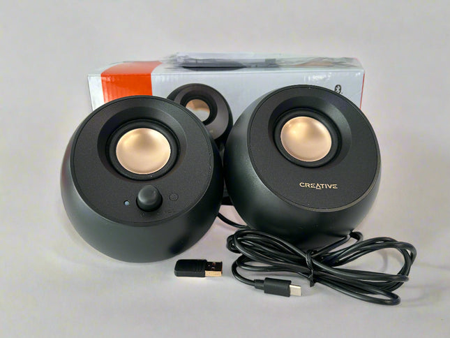 Creative Pebble V3 Minimalistic 2.0 USB-C Desktop Bluetooth Speakers Black