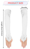 Long Lace Gloves, Soft Fingerless Lace Glove 1920s Opera Elbow Length Women's Gloves