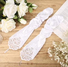 Long Lace Gloves, Soft Fingerless Lace Glove 1920s Opera Elbow Length Women's Gloves