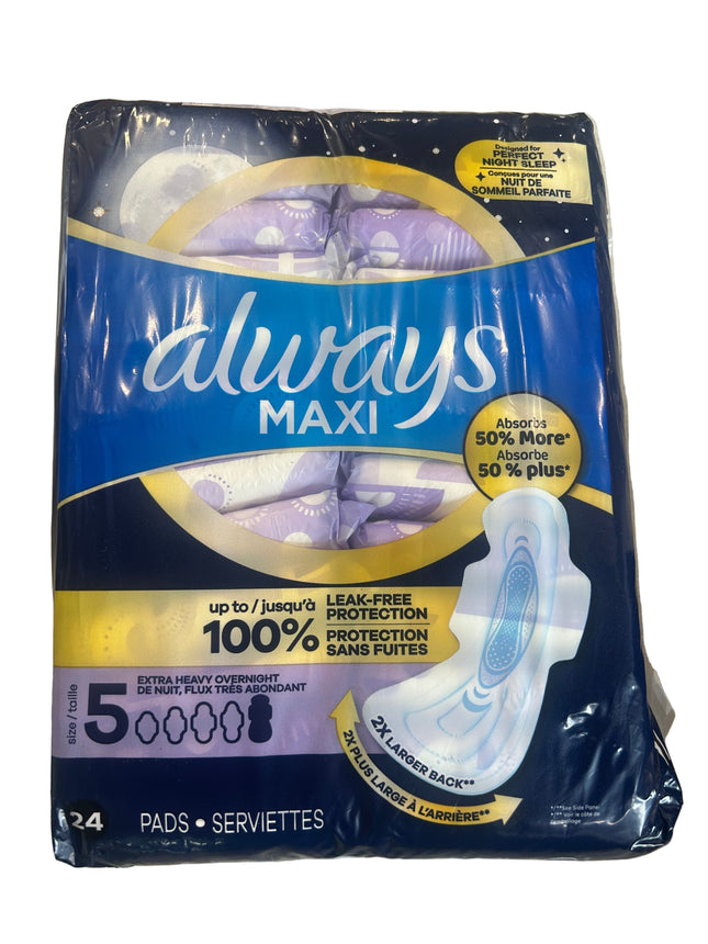 ALWAYS Size 5 Unscented 24ct Pads