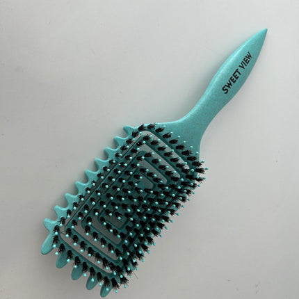 SWEET VIEW Curly Hair Brush, Tangle-Free Defining Brush for Volume, Curl Definition, Edge Lifting, and Enhancing Waves (Green)