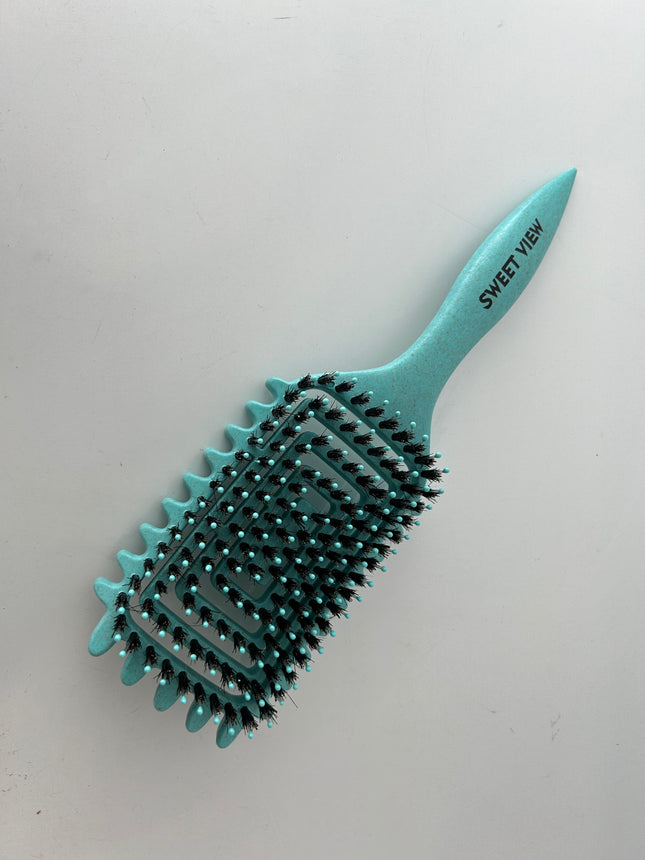 SWEET VIEW Curly Hair Brush, Tangle-Free Defining Brush for Volume, Curl Definition, Edge Lifting, and Enhancing Waves (Green)
