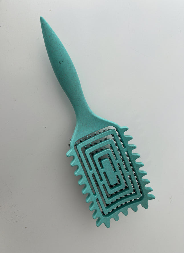 SWEET VIEW Curly Hair Brush, Tangle-Free Defining Brush for Volume, Curl Definition, Edge Lifting, and Enhancing Waves (Green)