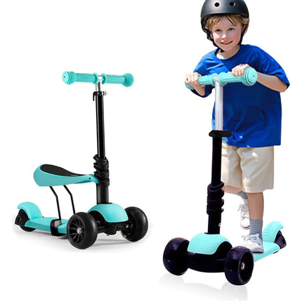 Kids Scooter,Toddler Scooter for Kids 2-5 Years Old,Adjustable Height and Removable Seat,with 3 LED Wheel Outdoor Activities T110