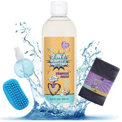 MY BFF LOVE Pet Grooming Gift Set For Cats & Dogs, 4 Pcs