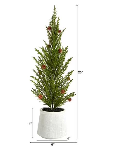 Nearly Natural Faux In Planter 2 Foot Cedar Christmas Tree
