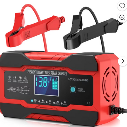 YONHAN Battery Charger 10-Amp 12V and 24V Fully-Automatic Smart Car Battery Charger, Battery Maintainer Trickle Charger, and Battery Desulfator with Temperature Compensat