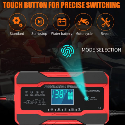 YONHAN Battery Charger 10-Amp 12V and 24V Fully-Automatic Smart Car Battery Charger, Battery Maintainer Trickle Charger, and Battery Desulfator with Temperature Compensat