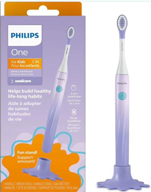 Philips One Battery Toothbrush for Kids Purple, HY111U