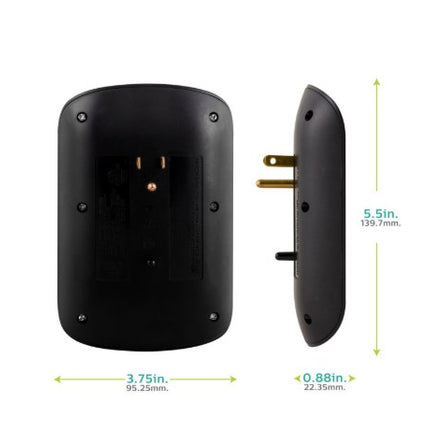 Philips 6 AC Surge Protector Wall Tap, Black, 2 Pack, SPP3466BC/37