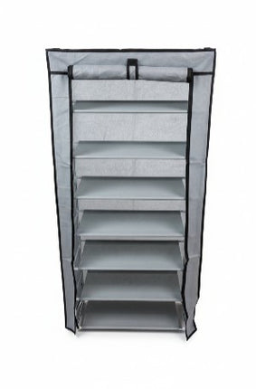 10 Layer Non-Woven Shoe Rack - Grey