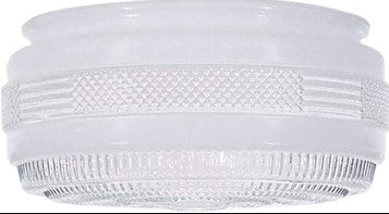 ASPEN CREATIVE #23604-01, 6" Clear And White Drum Replacement Glass Shade For Ceiling Fixture. 1-PIECE