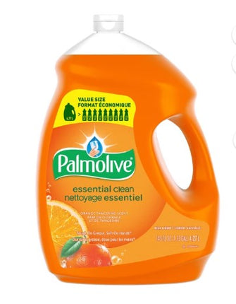 Palmolive Essential Clean Liquid Dish Soap, Orange Tangerine Scent, 4.27 L