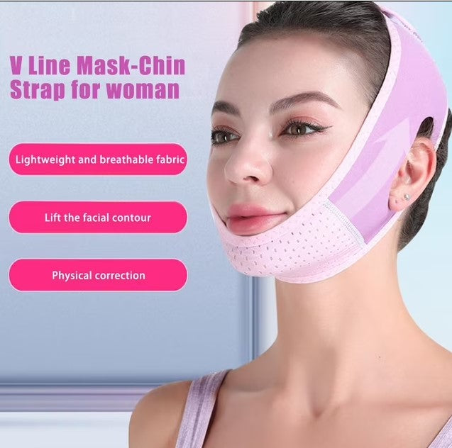 FlexAura V Line Mask-Chin Strap for Woman Facial Slimming Double Chin Strap, ONE SIZE FITS MOST