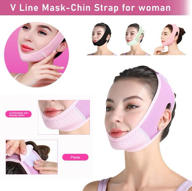 FlexAura V Line Mask-Chin Strap for Woman Facial Slimming Double Chin Strap, ONE SIZE FITS MOST
