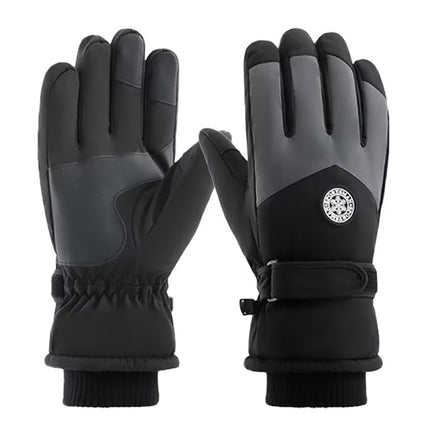Vanolu Men's Winter Gloves for Skiing, Shoveling, BLACK/GREY SIZE XL