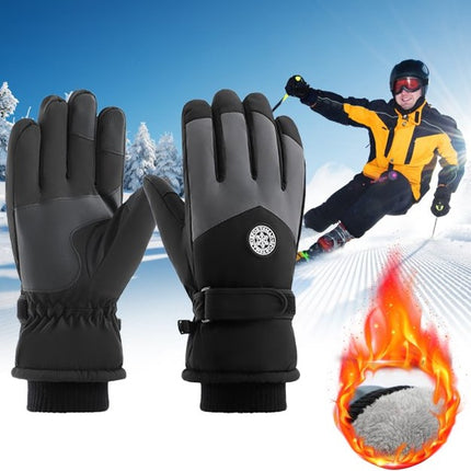 Vanolu Men's Winter Gloves for Skiing, Shoveling, BLACK/GREY SIZE XL