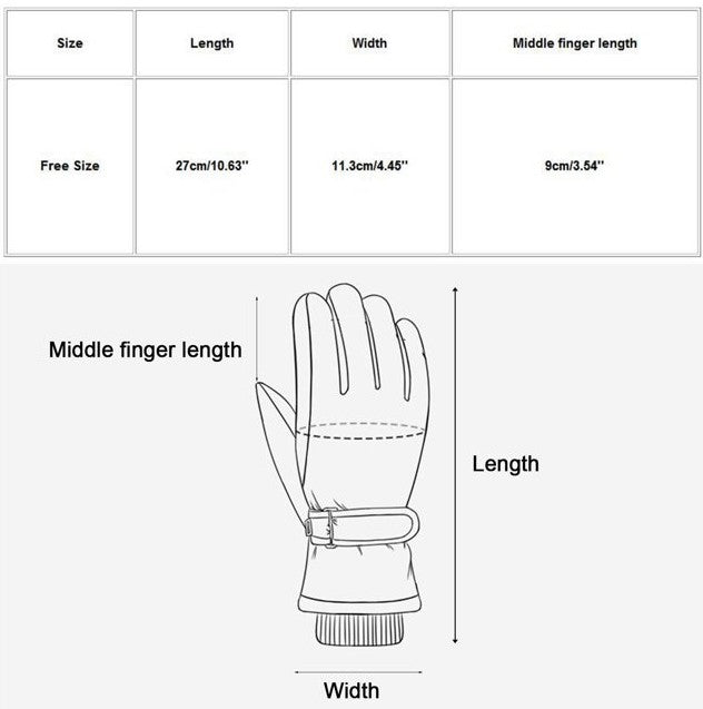 Vanolu Men's Winter Gloves for Skiing, Shoveling, BLACK/GREY SIZE XL