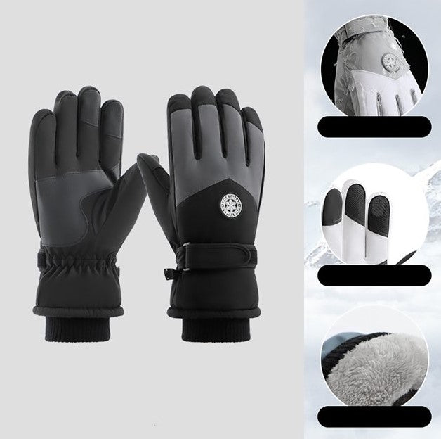 Vanolu Men's Winter Gloves for Skiing, Shoveling, BLACK/GREY SIZE XL
